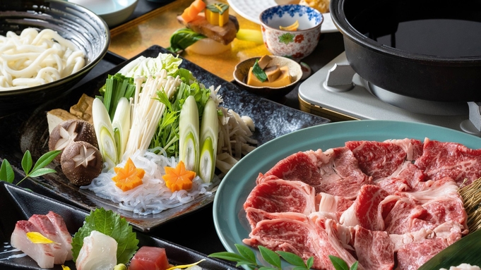 【土地の恵み会席】博多和牛のすき焼きと季節のお料理を堪能